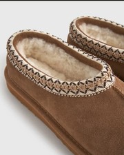 Quince Women s Suede Shearling Clog Slippers Pecan Size 10 Cozy MSRP 85 NWT