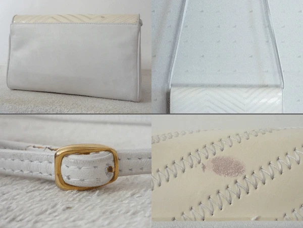 Raro Bolso de Hombro FENDI Cuero Esmaltado Blanco Damas De Colección De Japón Foto 2 de 3
