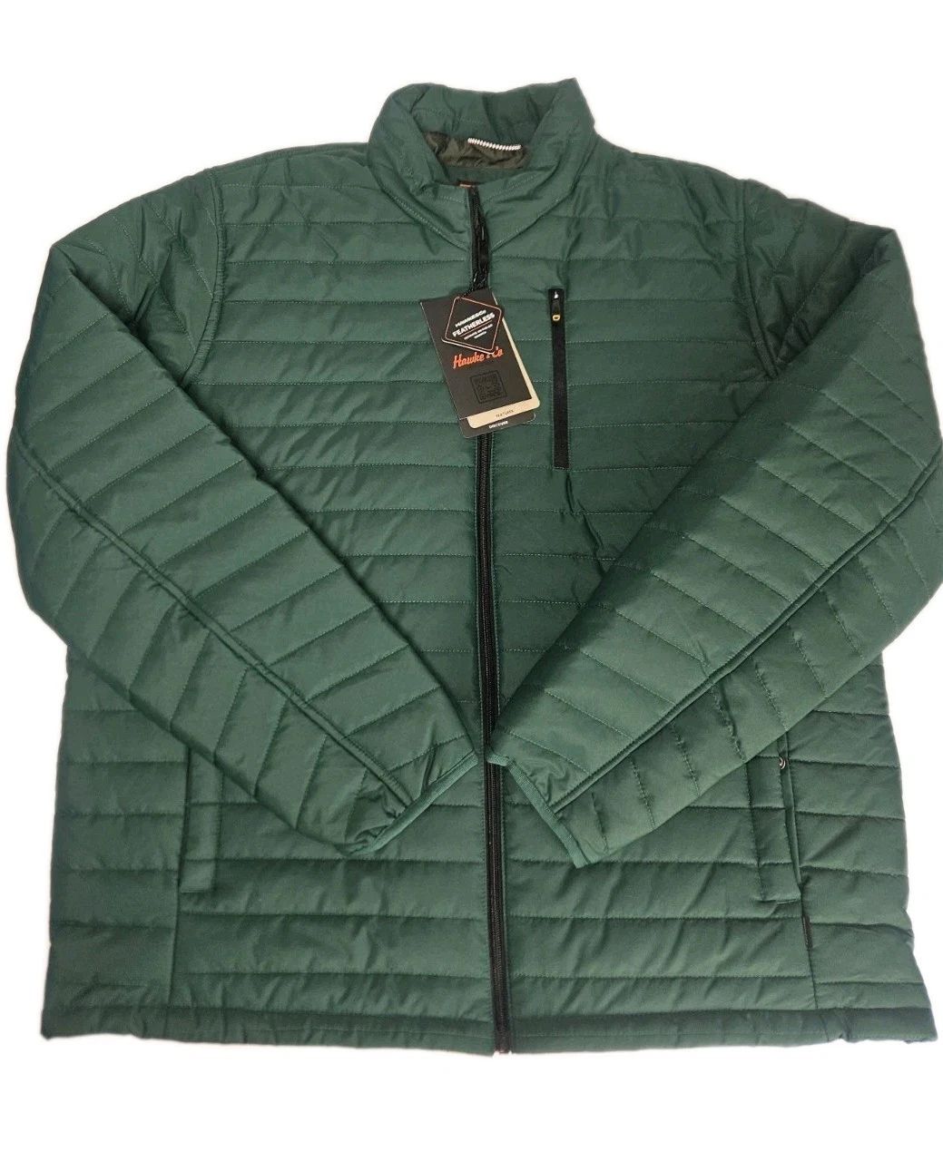 Hawke & Co NWT Mens XL Quilted Warm Water/Wind Resistant Lightweigh Green Jacket