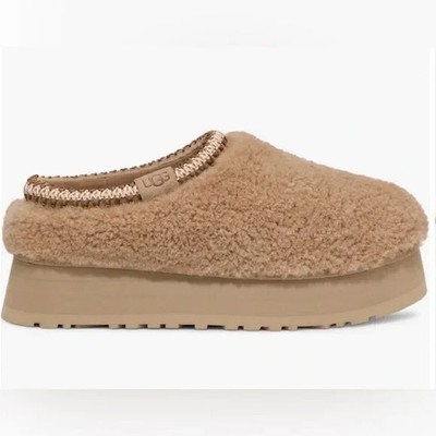 UGG WOMEN TAZZ MAXI CURLY SAND PLATFORM SLIPPERS SHOES US 9 / EU 40 / UK 7