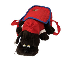 Vintage 1985 Large Pound Puppies 18 Brown Dog Tonka Hoodie Red Carry Case Bag