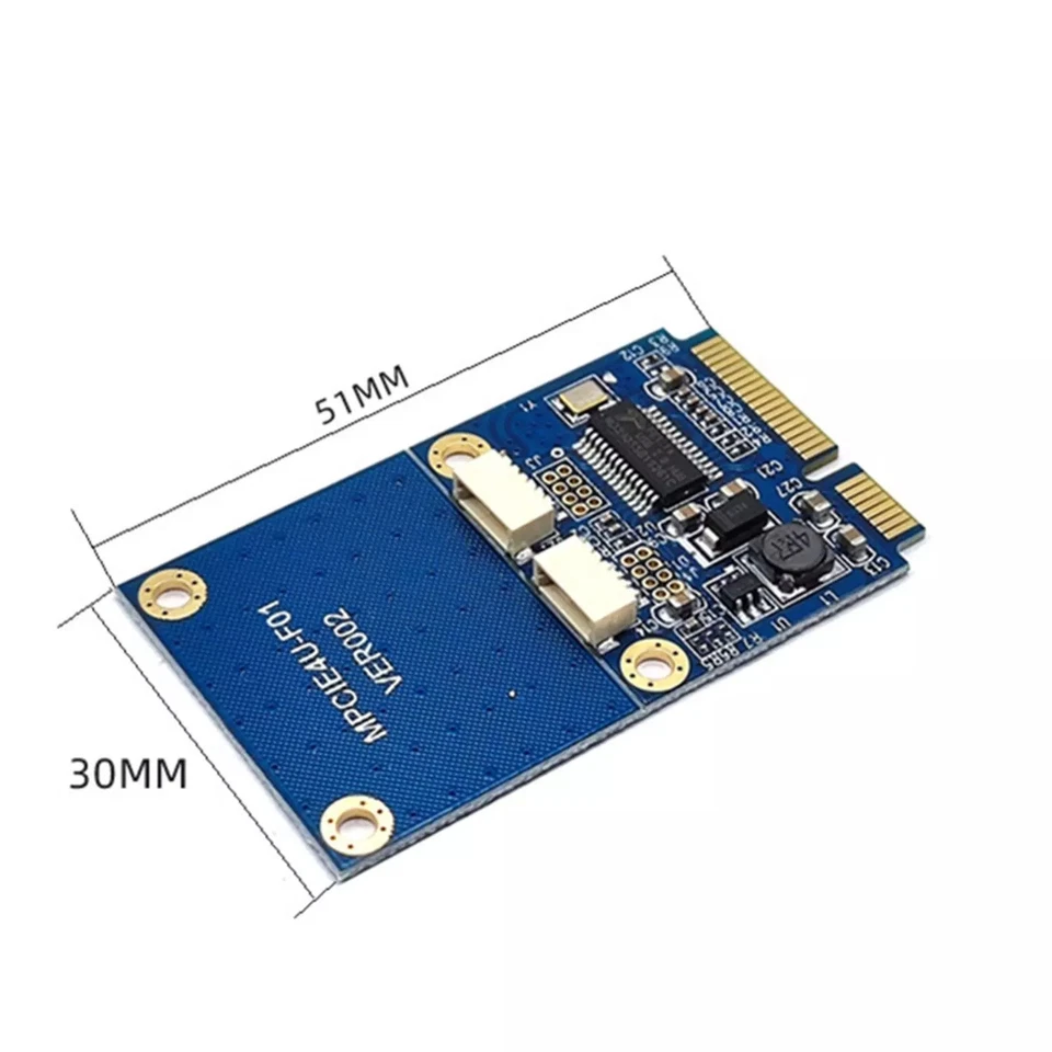 New Mini PCI-E to USB Adapter mPCIe to 5 Pin 2 Ports Dual USB2.0 Converter Card - Image 2 of 4