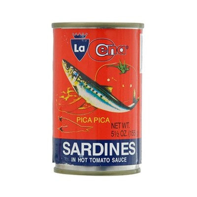 10x La Cena Sardinas in Hot Tomato Sauce Spicy Sardines Canned Fish New 5.5oz