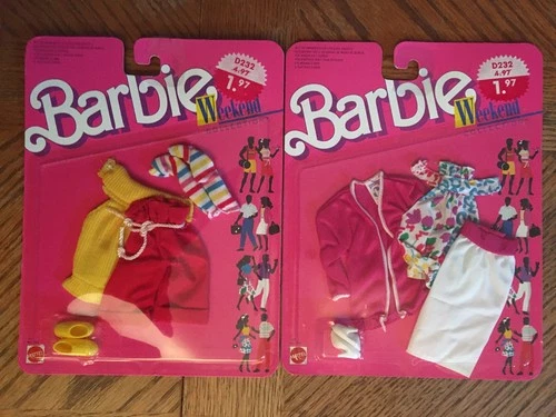 Barbie Weekend Collection 1988 Mattel Canada 1527 1532 Rackcards Sealed Lot 2x