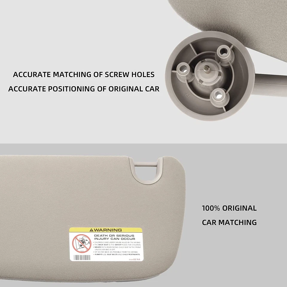 Par de parasoles laterales conductor+pasajero para Dodge Ram 1500 2500 3500 2002-2009 Foto 4 de 4