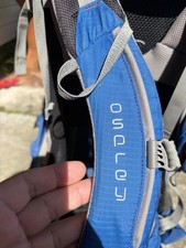 Osprey Poco Plus Baby Backpack Carrier Blue Gray Size Adjustable Sun/Rain Cover
