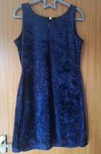 Abito donna smanicato blu navy velluto Etam taglia 12