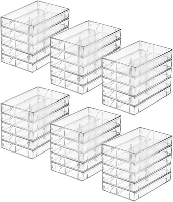 Fasmov 30 Pack Cassette Tape Cases, Clear Plastic Storage Cases, Perfect for Aud