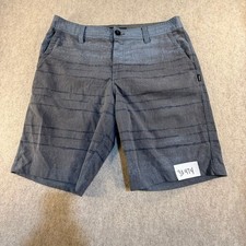 ONeill Hybrid Shorts Mens 34 Grey Striped Boardshorts Walkshorts Casual Surf