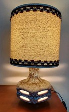 Lampe En Ceramique 1960 1970, STEIN KERAMIK, Abat Jour Laine, Spage Age Tbe