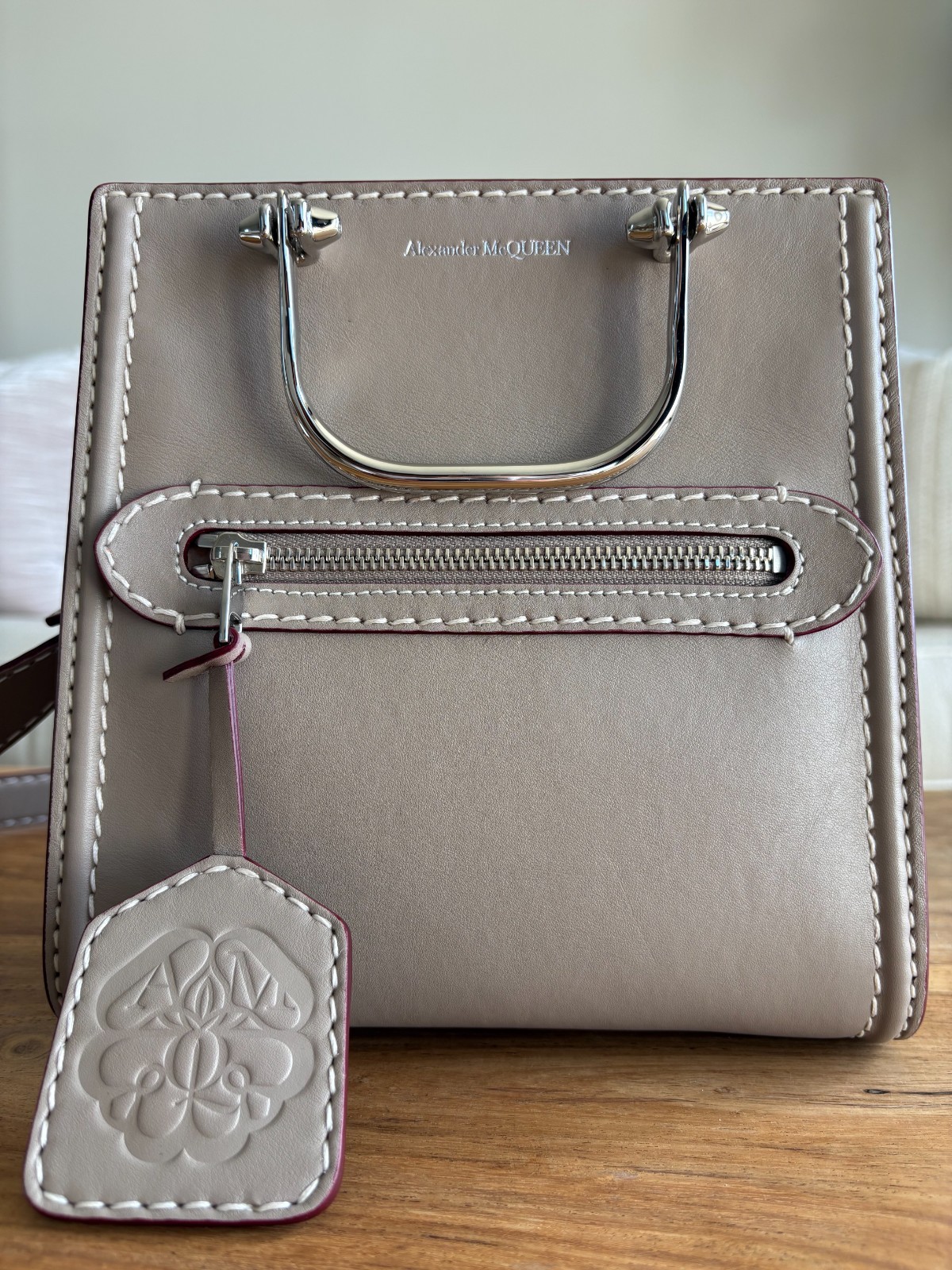 Alexander McQueen The Short Story Khaki Calfskin Leather Crossbody image 2
