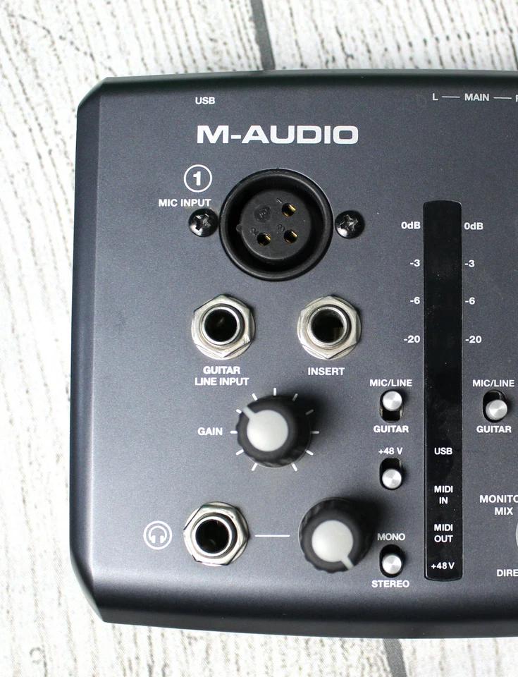 M-Audio M-Track 2 Channel USB Audio Interface XLR-MIDI - Image 3 of 4
