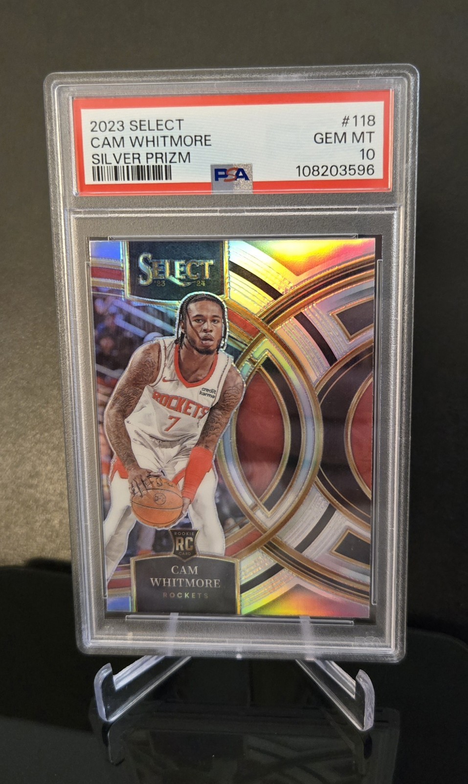 PSA 10 🔥 CAM WHITMORE RC 2023-24 Panini Select Silver Prizm Premier Level #118