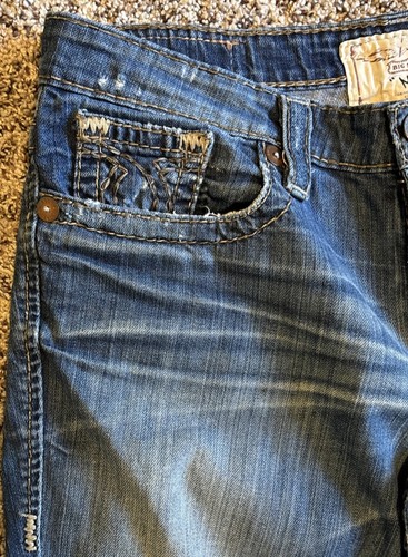 Big Star Miki Jeans Womens 29R Bootcut Low Rise Blue Denim Distressed - Picture 3 of 15