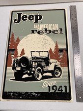 Jeep Rebel Metal Tin Sign Garage Man Cave Wall Decor Automotive Shop