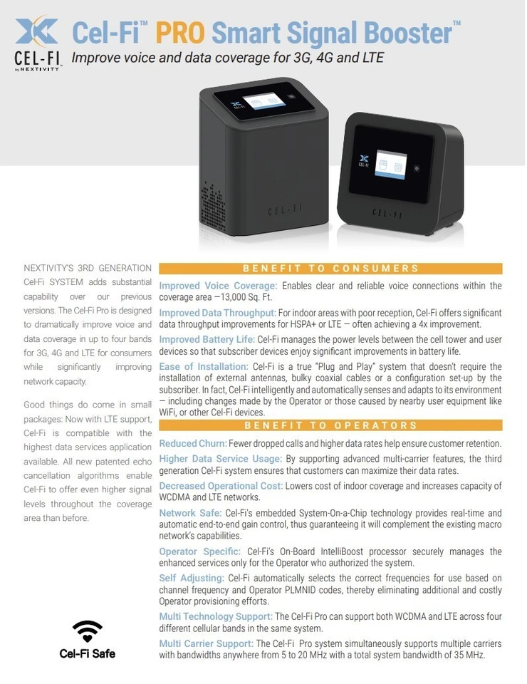 Nextivity Cel-Fi PRO P34-2/4/5/12 Signal Booster for 3G/4G/5G LTE Bands - AT&T - Image 2 of 4
