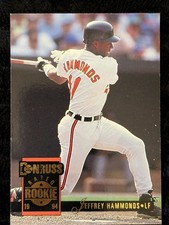 1994 Donruss Rated Rookie Jeffrey Hammonds Orioles Baseball Card #629
