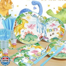 Dinosaur Birthday Party Supplies - 175PCS Dinosaur Themes Party Tableware Set...