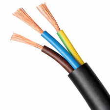 13 AMP Black Electrical Mains Wire Cable 3 Core Flexible 1.5mm 5m | 10m | 20m