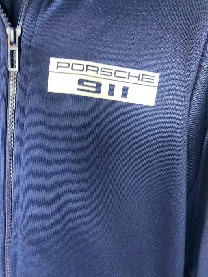 Chaqueta deportiva Puma Porsche 911 cremallera completa azul marino/azul/amarillo a rayas para hombre talla S Foto 4 de 4
