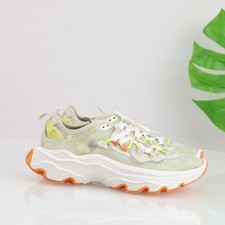 Sorel Women Kinetic Breakthru Tech Lace Sneaker Size 8 Green White Platform Shoe