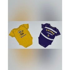 NFL Minnesota Vikings Baby Lot 3-6M Infant Bodysuit Purple Gold Team Apparel 2pc