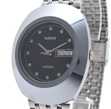 [N MINT] RADO DiaStar R12391103 Original Men's Black Dial Silver 35mm Date Watch