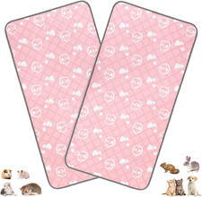2 Pack Large Washable Guinea Pig Pee Pads, 47"X24" Waterproof Reusable Cage Line
