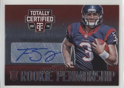 2014 Panini Totally Certified Rookie Penmanship Red Tom Savage #RP-TS Auto 0c2