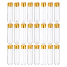 24Pcs 20ml Mini Glass Bottles with Gold Aluminum Caps for DIY Crafts
