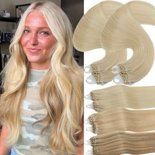 Micro Ring Loop Real Human Hair Extensions Beads Russian Remy Hair 1G/S 0.5G/S