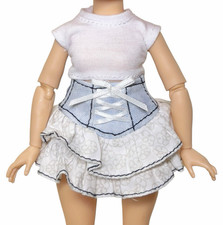 Rainbow High Doll Outfit Layered Denim Ruffle Corset Mini Skirt White Shirt Lot