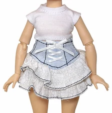 Rainbow High Doll Outfit Layered Denim Ruffle Corset Mini Skirt White Shirt Lot