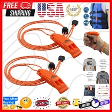 Emergency Whistles with Lanyard Safety Whistle Survival Shrill Loud Blast for...