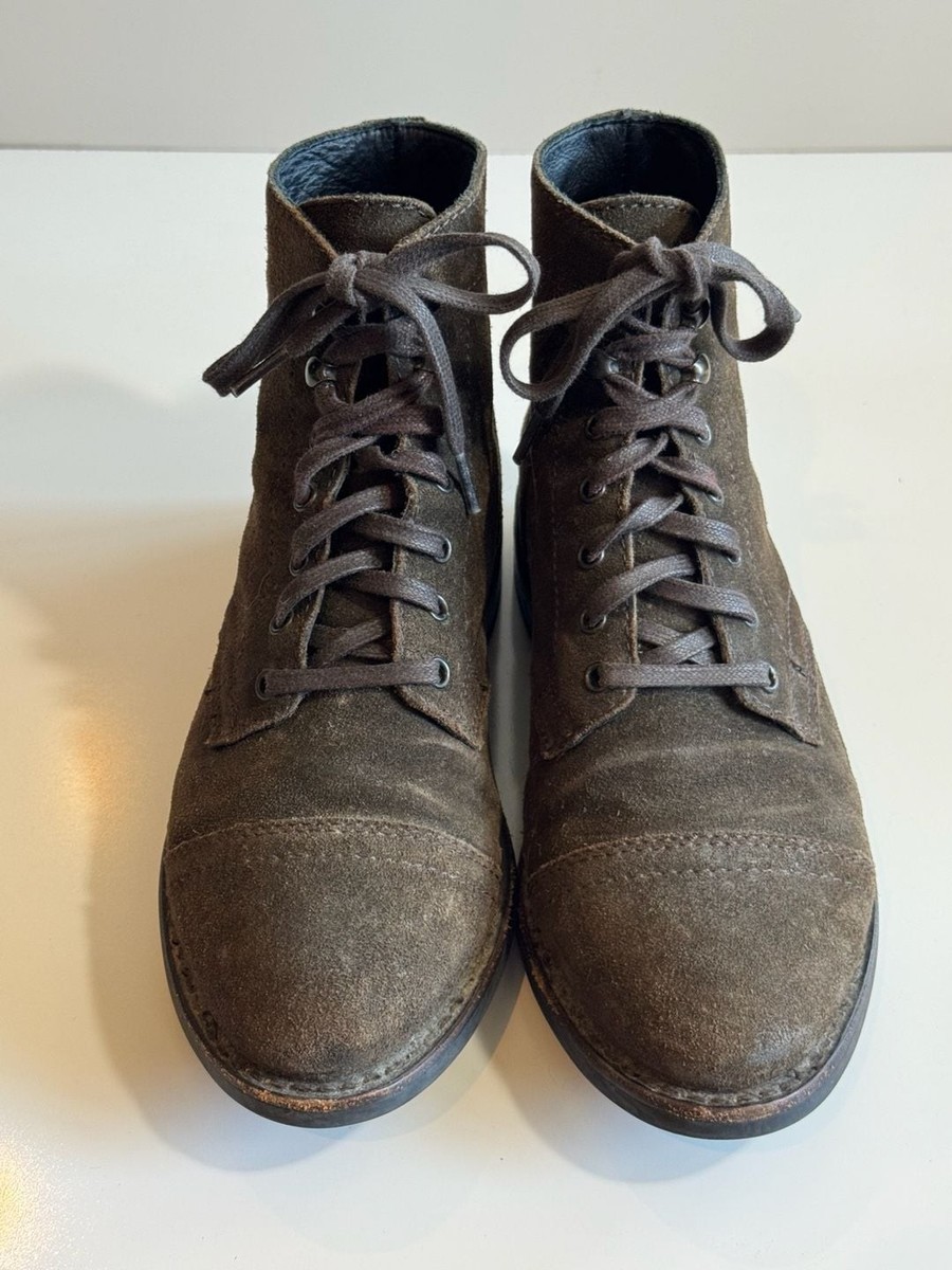 Women’s Captain Thursday Boot Co Lace-Up Boot In Dark Olive Suede Size 8 View 5
