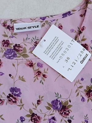 Bluse Top YOUR STYLE Gr.36 Altrosa Blumen Mehrfarbig Gurtel NEU
