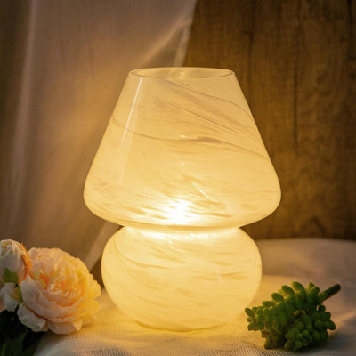 Mushroom Lamp, Battery Operated Lamps Timer, Cordless Table Lamp with LED Bulb f