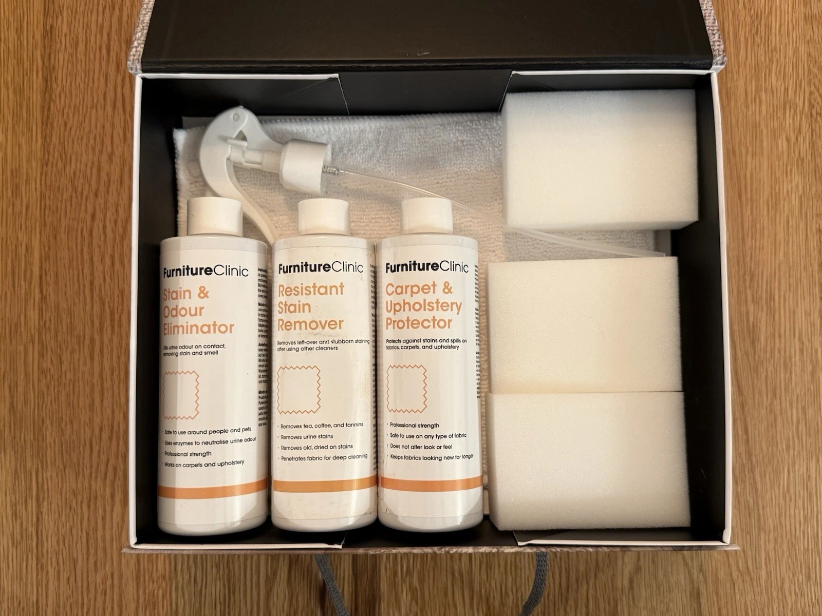 Furniture Clinic Fabric Care Kit Protector Stain Remover Cloth - Brand New Boxed 3