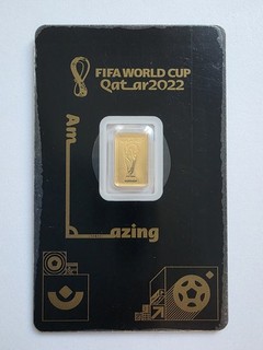 Gold Bar 1 Gram Pamp Suisse " Fifa World Cup Qatar 2022 " 999.9 Fine Gold