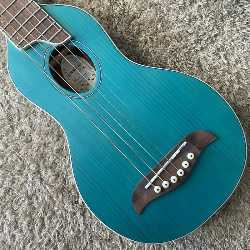 Washburn 34 Inch Spruce Folk Acoustic Guitar Travel Guitar Blue Colour - image 4 of 4