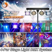 Disco Lights DMX RGBW LED Par Light Party Concert Strobe Stage Lighting W/Tripod