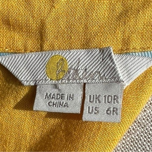 🌻Boden Rae gelbes minimalistisches Leinen-Sommerkleid US-Größe 6 (UK-Größe 10) - Bild 11 von 12