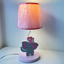 Lambs  Ivy Pink Nursery Room Lamp Baby Girl Animals Elephant Monkey Theme Decor