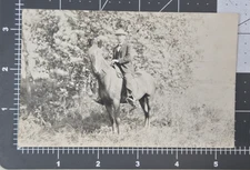 Vintage 1909-14 Velox B&W RPPC Postcard Man on Horse Fashion Mustache Suit