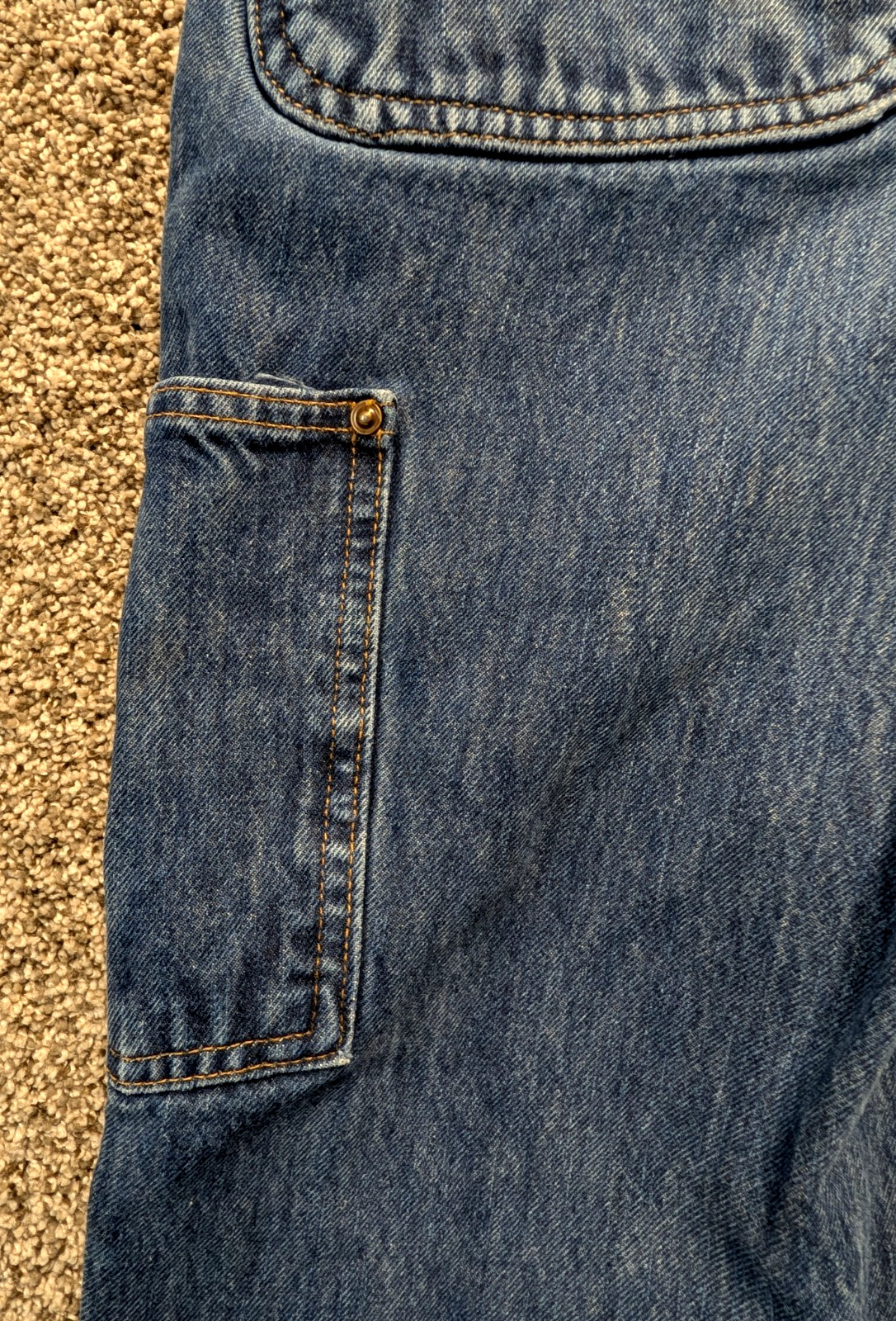 Carhartt Double Knee Jeans Mens 30x32 Distressed Dark Wash Relaxed Fit thumbnail 11