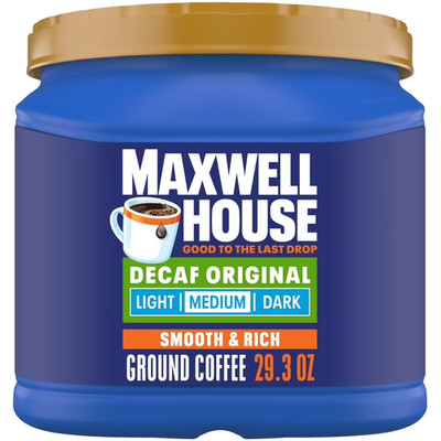 Maxwell House Decaffeinated Original Medium Roast Ground Coffee, 29.3 oz Caniste