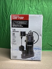 Everbilt 1/4 HP Aluminum Submersible Sump Pump Vertical Switch NEW OB
