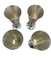 Vintage Stieff Silver Pewter Hollowware Wine  Goblets Lot 4 Dinner Party P104