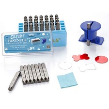 BESTNULE Metal Stamping Kit, Number and Letter Stamp Set 5mm, Silver-gray