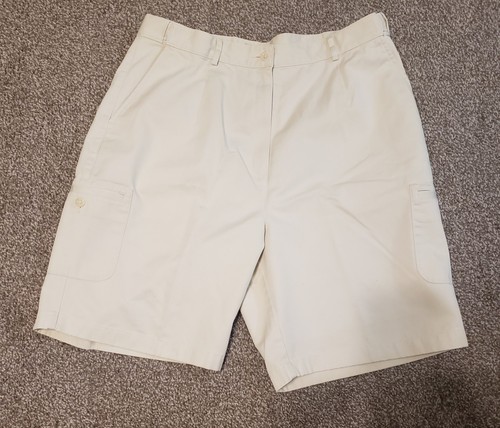 LL Bean Shorts Youth Boy 16 Reg Original Fit Beige Cotton Side Pockets Mid Rise - Picture 1 of 11
